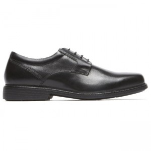 Men Rockport Charles Road Plain Toe Oxfords Shoes Black | 7319-CLJWX