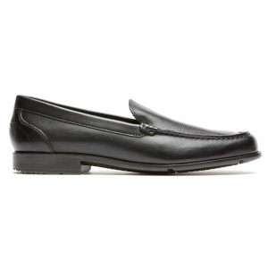 Men Rockport Classic Venetian Loafers Black | 7450-ZGBLK