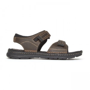 Men Rockport Darwyn Quarter-Strap Sandals Brown | 3067-QNIBY