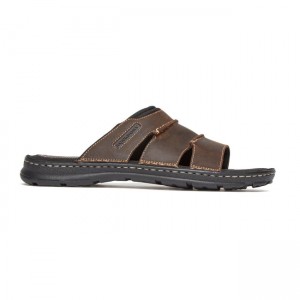 Men Rockport Darwyn Sandals Brown | 4329-ZVDHI