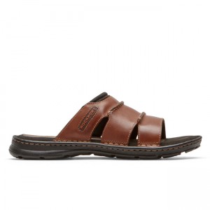 Men Rockport Darwyn Sandals Brown | 6271-LRWNZ