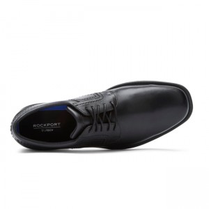 Men Rockport Isaac Plain Toe Oxfords Shoes Black | 3702-ABSWU