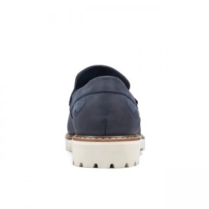 Men Rockport Maverick Penny Loafers Navy | 8150-MYNAO