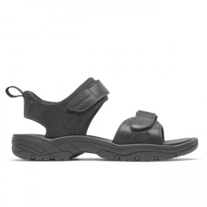 Men Rockport Springboro Rocklake Sandals Black | 5269-SKOTI