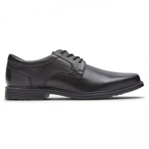 Men Rockport Taylor Waterproof Plain Toe Oxfords Shoes Black | 6583-NEDFP