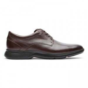 Men Rockport truFLEX DresSports Oxfords Shoes Dark Brown | 1340-SKGOD