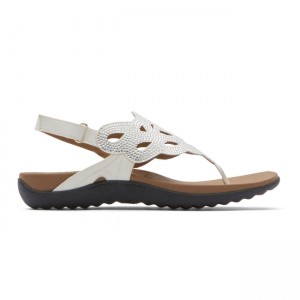 Women Rockport Ridge Slingback Sandals White | 8274-ZMTSP