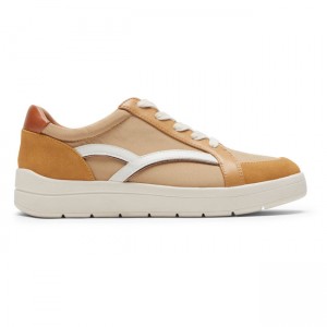 Women Rockport truFLEX Navya Retro Sneakers Mustard | 3275-QNDFY