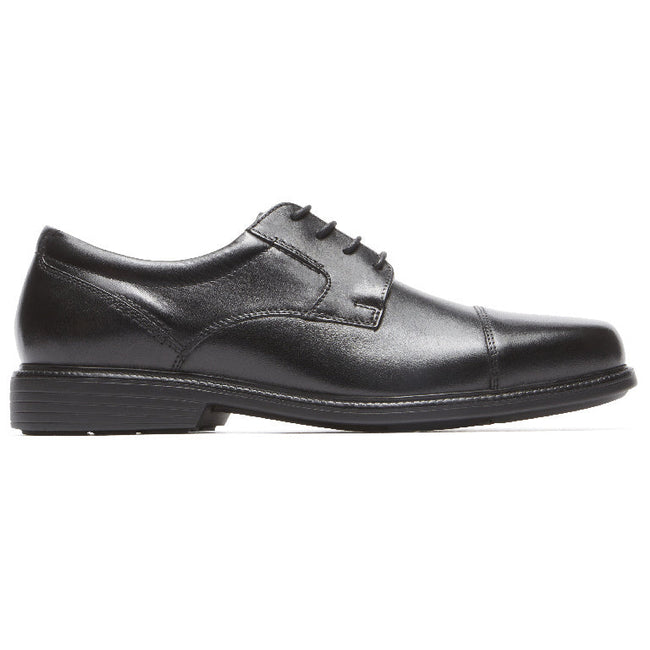 Men Rockport Charles Road Cap Toe Oxfords Shoes Black | 6392-NPVJB