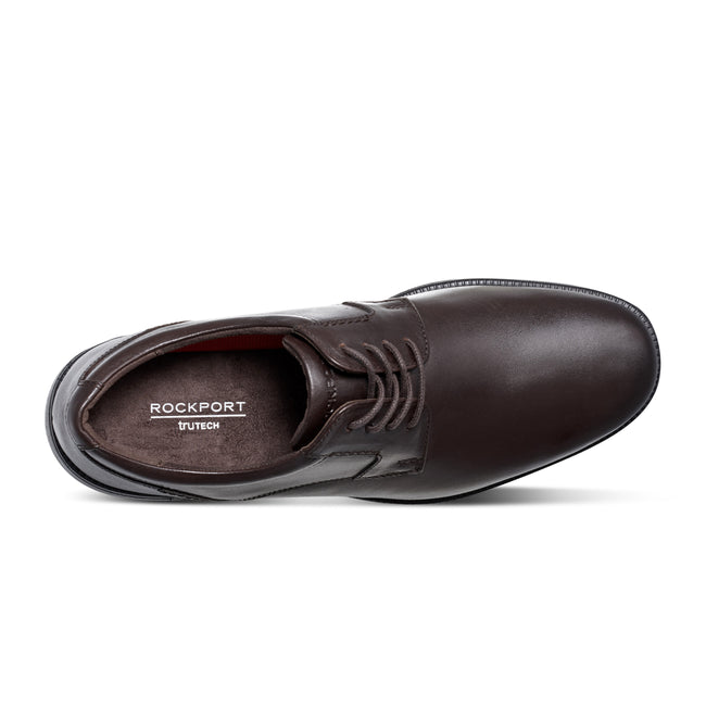 Men Rockport Charles Road Plain Toe Oxfords Shoes Dark Brown | 9412-HQVDP