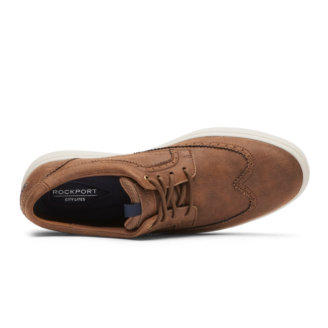 Men Rockport Colle Wing Tip Sneakers Brown | 9217-DUKNA