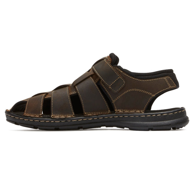 Men Rockport Darwyn Fisherman Slingback Sandals Brown | 6512-SKDOI