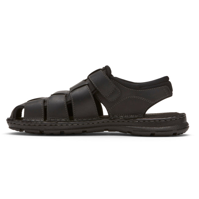 Men Rockport Darwyn Fisherman Slingback Sandals Black | 1569-MSIKB