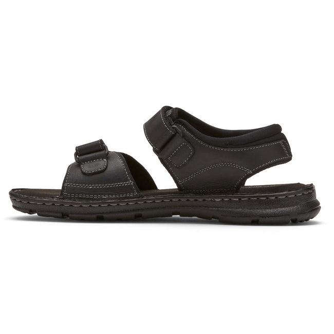 Men Rockport Darwyn Quarter-Strap Sandals Black | 6432-DMSIG