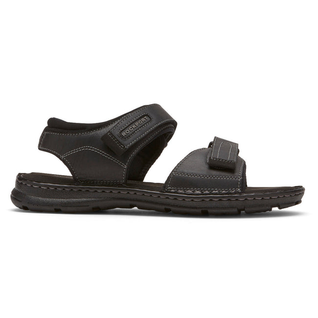 Men Rockport Darwyn Quarter-Strap Sandals Black | 6432-DMSIG