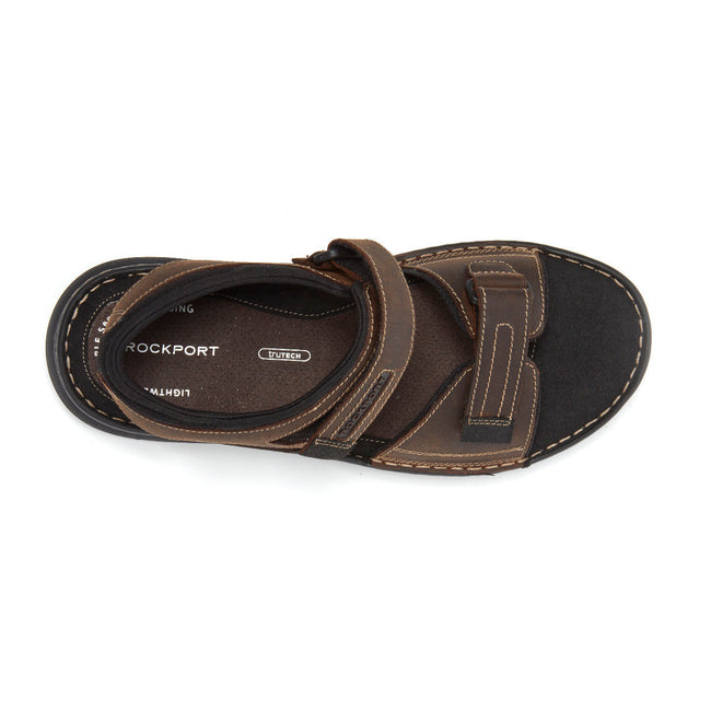 Men Rockport Darwyn Quarter-Strap Sandals Brown | 3067-QNIBY