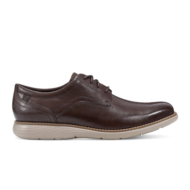 Men Rockport Garett Plain Toe Oxfords Shoes Dark Brown | 1679-OINYG