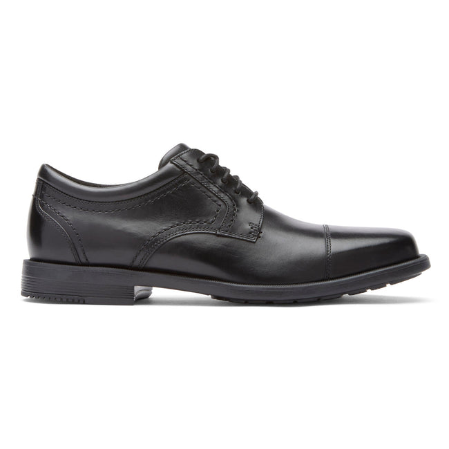 Men Rockport Isaac Cap Toe Oxfords Shoes Black | 0246-IEQZA