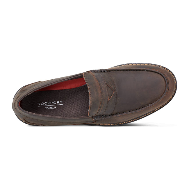 Men Rockport Maverick Penny Loafers Dark Brown | 2634-IHYMZ