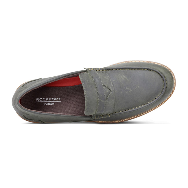 Men Rockport Maverick Penny Loafers Green | 7452-YIXBW