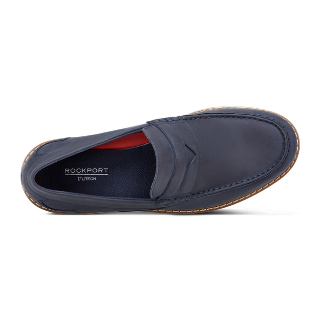 Men Rockport Maverick Penny Loafers Navy | 8150-MYNAO