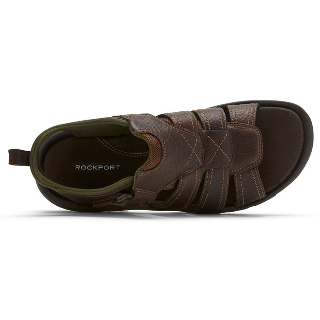 Men Rockport Springboro Rocklake Fisherman Sandals Brown | 9137-ORDLE