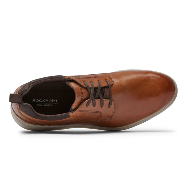 Men Rockport Total Motion City Plain Toe Oxfords Shoes Brown | 7680-RNEGQ