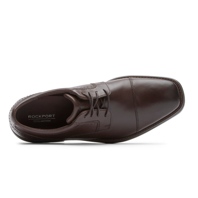 Men Rockport Total Motion Next Gen Cap Toe Oxfords Shoes Dark Brown | 7041-WGDZL