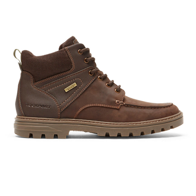 Men Rockport Weather Ready Waterproof Moc Toe Boots Brown | 8720-WAIKO