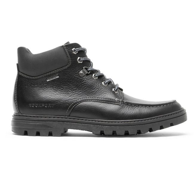 Men Rockport Weather or Not Waterproof Moc Toe Boots Black | 4908-EDMFW