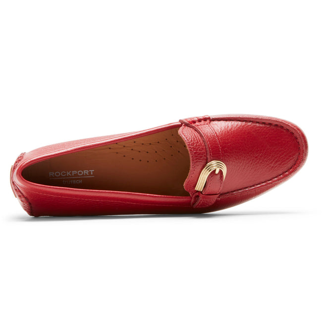 Women Rockport Bayview Buckle Loafers Deep / Red | 6428-AHFUW