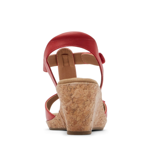 Women Rockport Blanca T-Strap Sandals Red | 3109-TQVJK