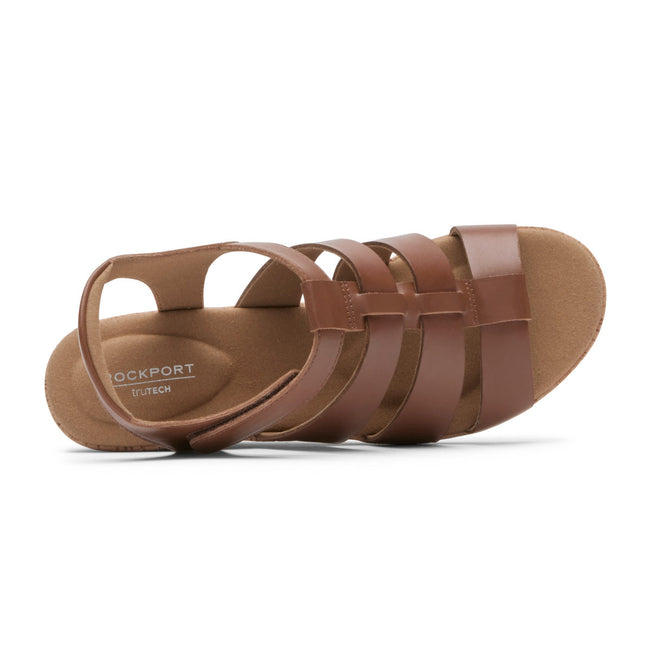 Women Rockport Briah New Gladiator Sandals Brown | 8592-OSVXM