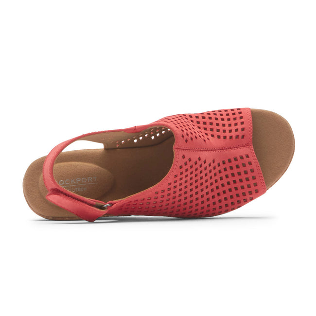 Women Rockport Briah Perforated Slingback Sandals Red | 0824-LFREZ