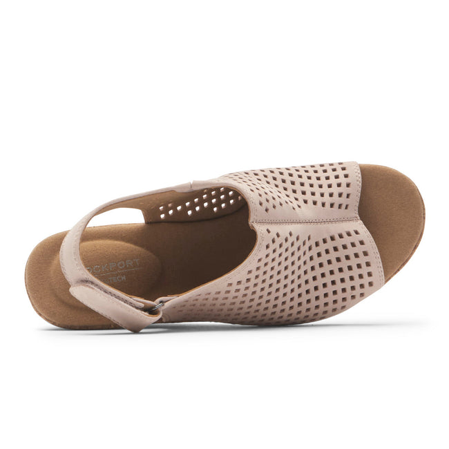 Women Rockport Briah Perforated Slingback Sandals Grey | 3469-MWCNL