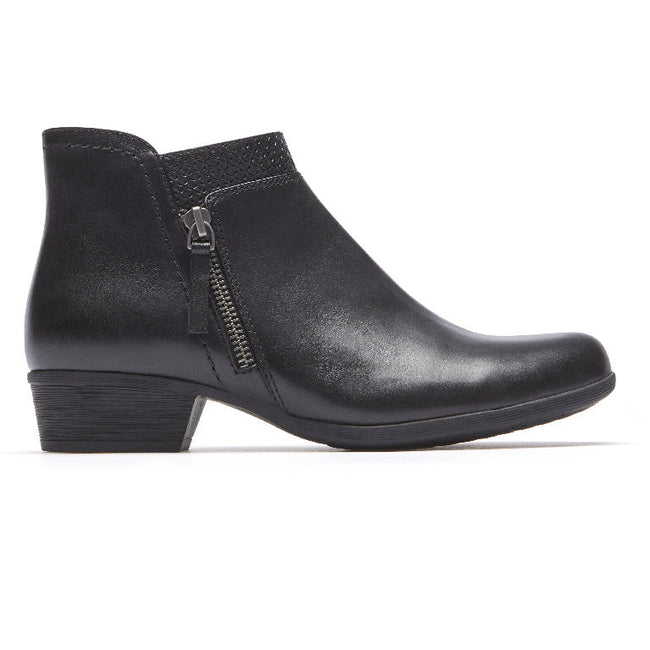 Women Rockport Carlyie Boots Black | 5893-CHBWG