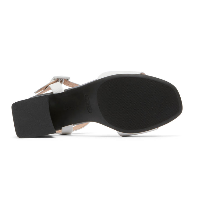 Women Rockport Farrah 2-Strap Heels White / Black | 2917-NOHTY