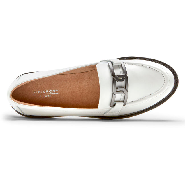 Women Rockport Kacey Chain Loafers White | 7854-QVOJP