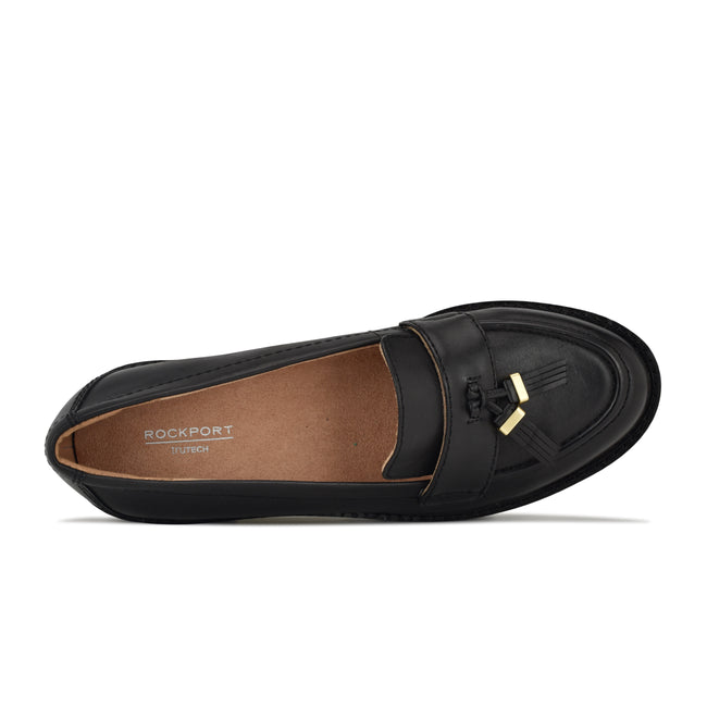 Women Rockport Kacey Tassel Loafers Black | 5283-FUPJD