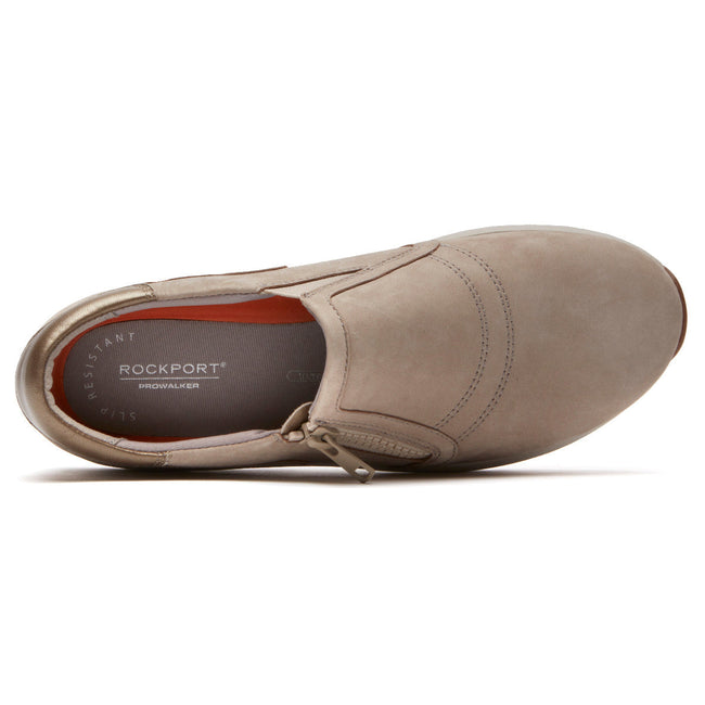 Women Rockport Prowalker truStride Slip-On Sneakers Grey / Brown | 2814-YBJPK