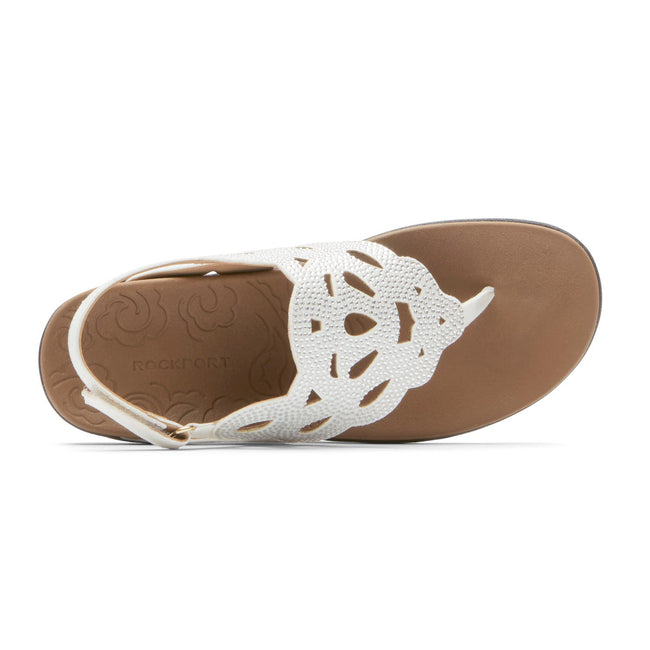 Women Rockport Ridge Slingback Sandals White | 8274-ZMTSP