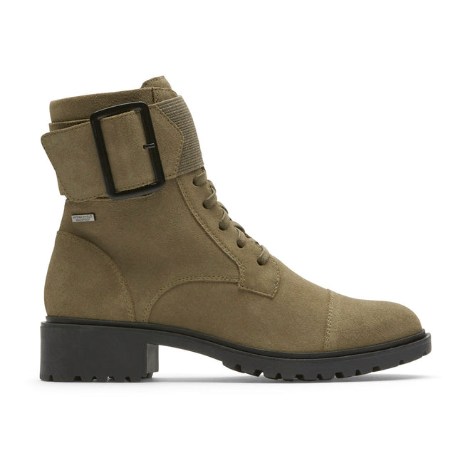 Women Rockport Ryleigh Waterproof Lace-Up Boots Olive | 1985-FMXGZ