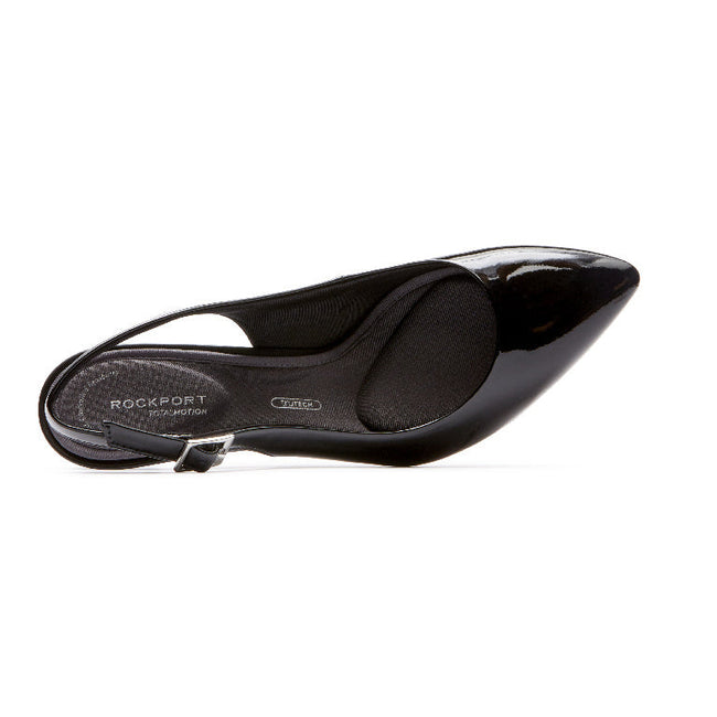 Women Rockport Total Motion 75mm Slingback Walking Shoes Black | 6593-YPBTG