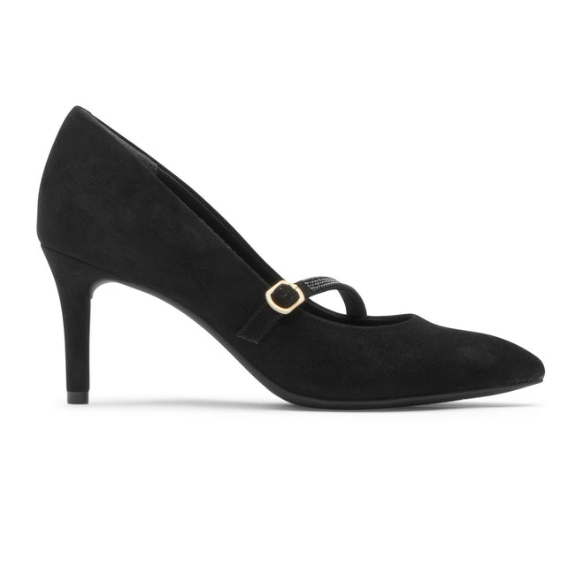 Women Rockport Total Motion 75mmed Mary Jane Heels Black | 0258-DQUVY