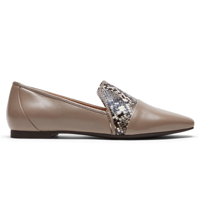 Women Rockport Total Motion Laylani Accent Loafers Grey / Brown | 8120-XRFVM