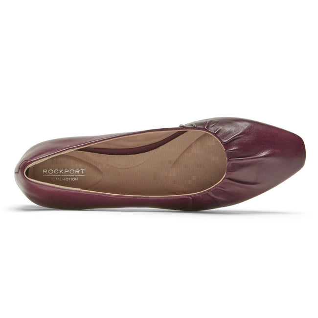 Women Rockport Total Motion Laylani Gathered Flats Brown | 5701-QGYHJ