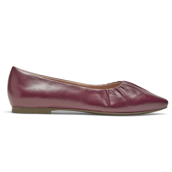 Women Rockport Total Motion Laylani Gathered Flats Brown | 5701-QGYHJ