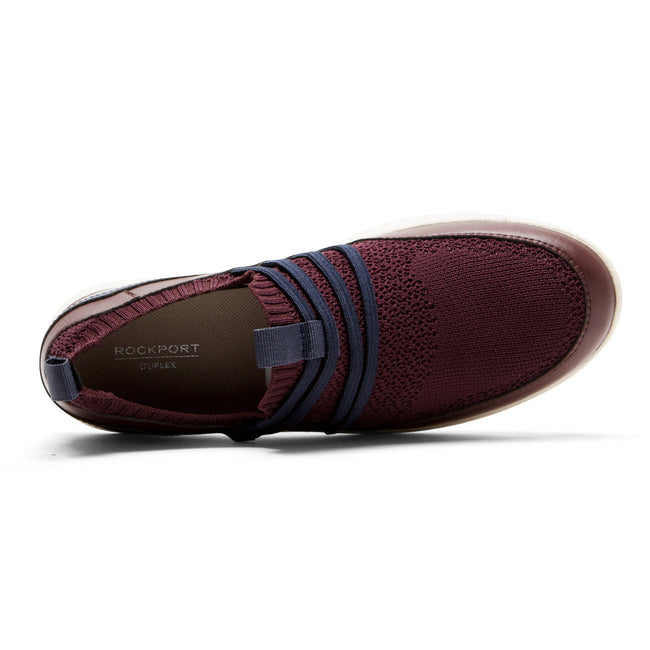 Women Rockport truFLEX Fly Washable Bungee Sneakers Burgundy | 0153-ZPQSM